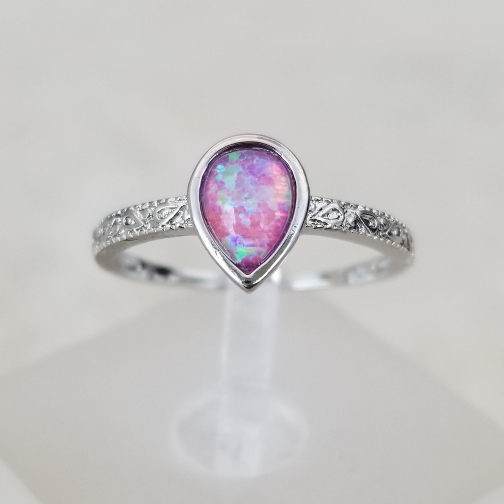 18k Over Sterling Pink Opal Ring